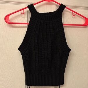 Black Knit Crop top